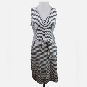 NWT Monteau Los Angeles Navy Striped Knit Dress, S